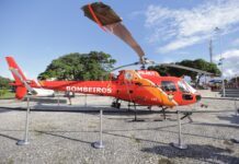 Corpo de Bombeiros Militar da Bahia recebe seu primeiro helicóptero Corpo de Bombeiros Militar da Bahia recebe seu primeiro helicóptero e 25 drones.