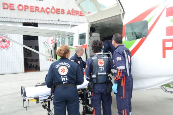 Novos aviões da Secretaria da Saúde de Santa Catarina realizaram os primeiros transportes aeromédicos