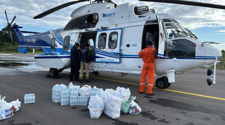 Omni T&aacute;xi A&eacute;reo disponibilizou helic&oacute;pteros para o Rio Grande do Sul