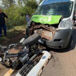 Helicóptero do SAMU resgata motociclista gravemente ferido ao colidir em ambulância