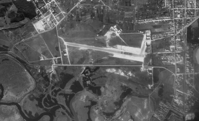 Vista &aacute;rea do Campo de Marte na d&eacute;cada de 30.