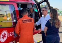 Governador Romeu Zema conhece o novo helicóptero aeromédico da Base de Uberaba Governador Romeu Zema conhece o novo helicóptero aeromédico da Base de Uberaba