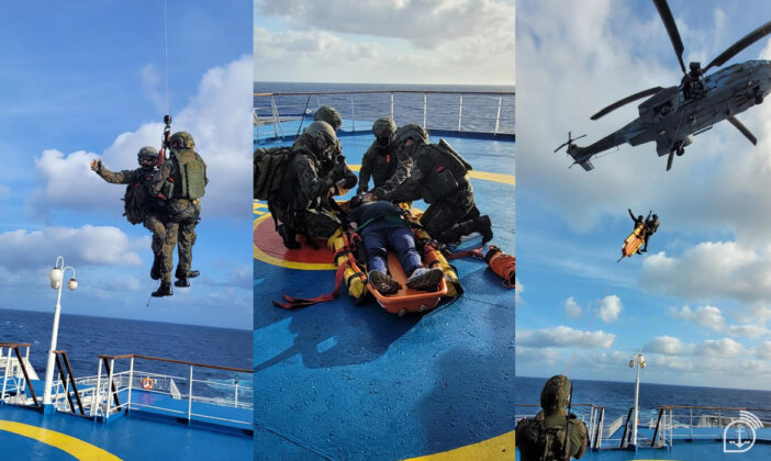 Marinha coordena resgate de tripulante de navio de cruzeiro na costa de Fortaleza, CE