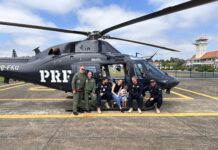 Helicóptero da PRF transporta criança de 3 anos para realizar transplante de rim, em Curitiba