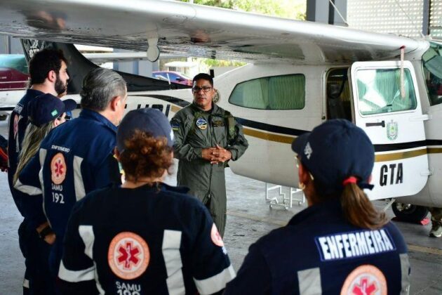 Governo do Amap&aacute; realiza treinamento de profissionais do Samu para opera&ccedil;&otilde;es aerom&eacute;dicas. Foto: Gabriel Maciel/Sesa.