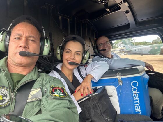 O órgão veio de Uberlândia (MG) até Brasília em uma aeronave da Força Aérea Brasileira (FAB) - (crédito: Detran-DF/Divulgação)