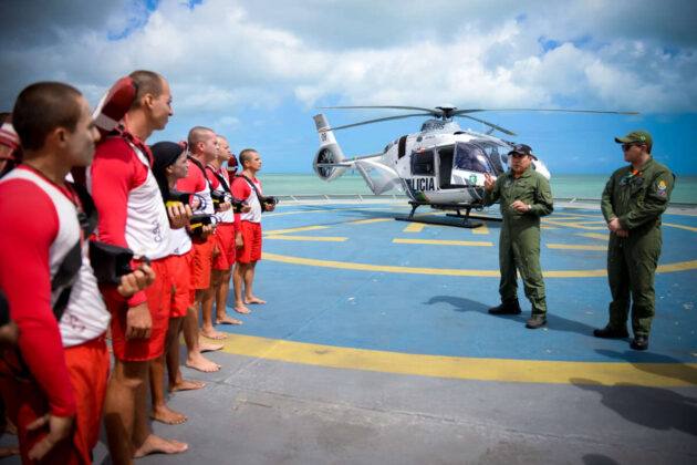 A Coordenadoria Integrada de Opera&ccedil;&otilde;es A&eacute;reas (CIOPAER) participou do treinamento com o helic&oacute;ptero Airbus H135.