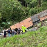 Helicóptero do SAMU Campos Gerais é acionado para resgatar vítima presa às ferragens em acidente na BR-373. Foto: Divulgação