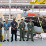 Secretário-chefe da Casa Militar, coronel Jocarly de Aguiar, os tenentes-coronéis Daniel Quintella, Knaip e Saulo e o major Kunsch estiveram na sede da Helibrás para receber a nova aeronave. Foto: NOTAER.