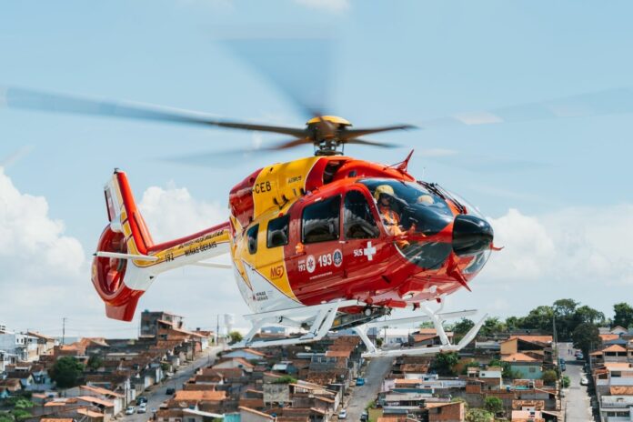 Novo helicóptero H145 do Corpo de Bombeiros resgata bebê de 3 meses com cardiopatia congênita. Foto: Divulgação