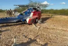 Helicóptero da polícia sofre acidente durante buscas por adolescente sequestrada em Santa Maria da Boa Vista