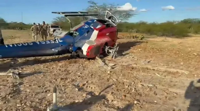 Helicóptero da polícia sofre acidente durante as buscas por adolescente sequestrada em Santa Maria da Boa Vista, PE
