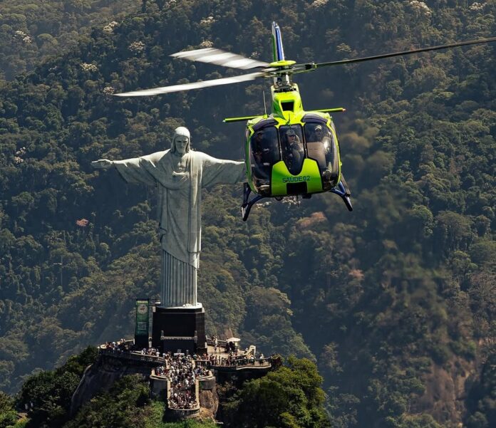 Novo Airbus H130 do SOAER já realizou x transportes aeromédicos no Rio de Janeiro. Foto: Helibras.