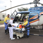 Helicóptero Pégasus realiza primeiro resgate médico em Uberlândia. Foto: Danilo Henriques/ Secretaria de Comunicação – PMU