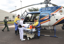 Helicóptero Pegasus da Polícia Militar e SIATE realizam dois transportes aeromédicos em Uberlândia, MG