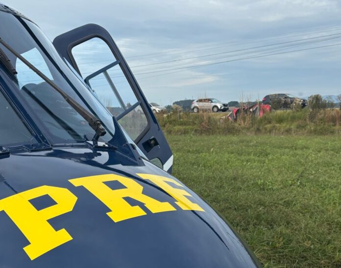 Núcleo de Operações Aéreas da PRF realiza três operações aeromédicas na Região Metropolitana de Curitiba. Foto: PRF.
