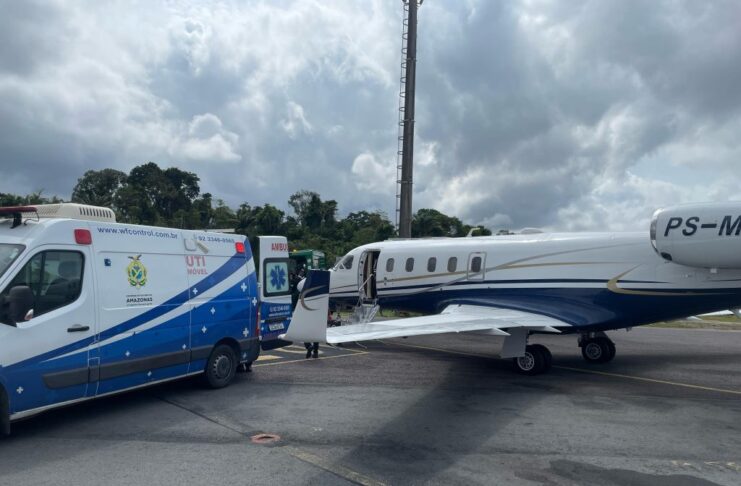 UTI aérea transfere bebê de quatro meses com anemia hemolítica do Amazonas para o Hospital de Amor, em Barretos