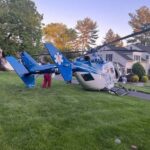 Pouso de emergência de helicóptero aeromédico em área residencial na Pensilvânia. Foto: G.Nance.