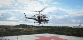 CIOPAER realiza simulação de pouso e decolagem em heliponto do novo Hospital Central de Alta Complexidade, em Cuiabá