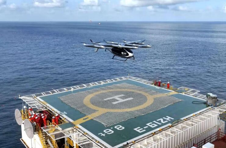 AutoFlight realiza primeira missão de transporte de carga para plataforma de petróleo com eVTOL de 2 toneladas