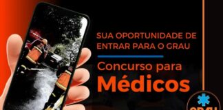 GRAU abre concurso para preencher 30 vagas de médico para atuar no serviço pré-hospitalar móvel de São Paulo