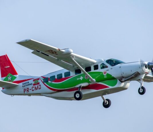 Base aeromédica de Joaçaba supera mil horas de voo com índice de 96% de missões cumpridas com sucesso