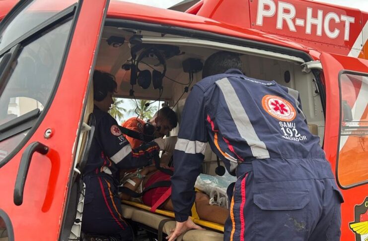 GOA do CBMBA realiza resgate aeromédico de vítima de AVC após treinamento com SAMU de Vera Cruz