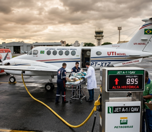 Alta no querosene de aviação pressiona o setor e acende alerta para operações aeromédicas Imagem gerada por Gemini IA.