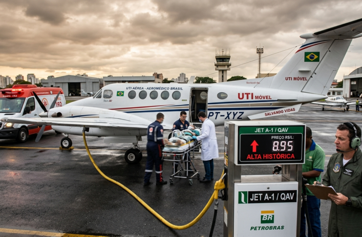 Alta no querosene de aviação pressiona o setor e acende alerta para operações aeromédicas Imagem gerada por Gemini IA.
