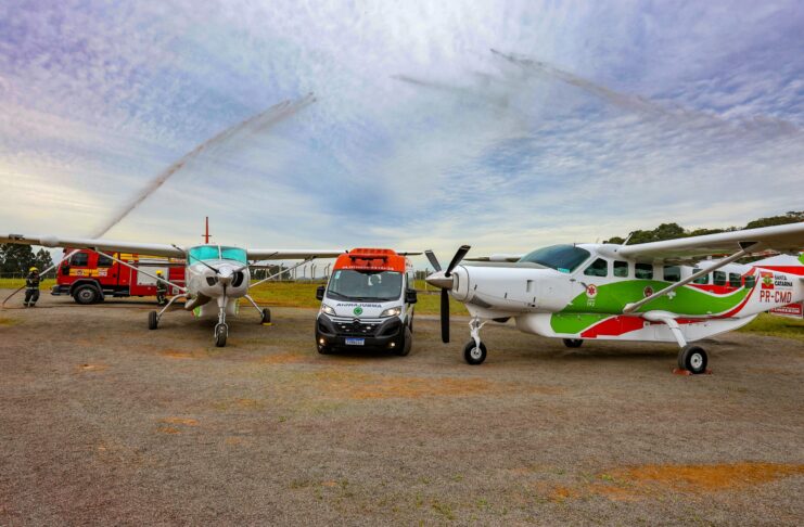 Serviço aeromédico em Joaçaba completa dois anos com 398 missões e cerca de 700 pessoas transportadas Foto: Divulgação / CBMSC