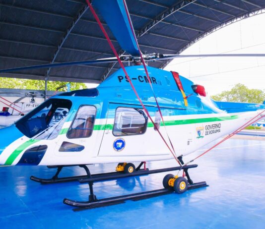 Em ação inédita, governador de Roraima destina helicóptero da governadoria para atender à saúde e à segurança pública