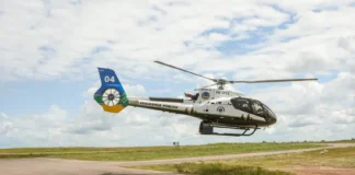 Chega no Amapá o novo helicóptero H130 equipado para operações aeromédicas Helicóptero Airbus Helicopters H130, adquirido pelo Governo do Amapá por meio do programa Saúde da Gente, chega para reforçar o resgate especializado no estado