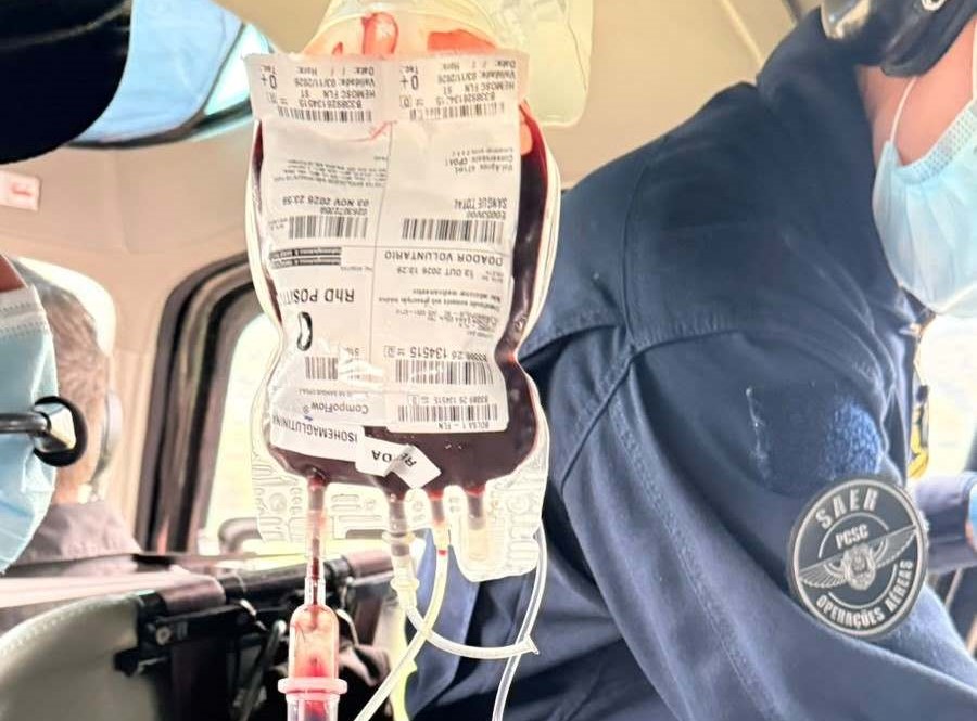 SAMU Aeromédico realiza transfusão de sangue total em vítima de acidente de trânsito no Sul de SC SAMU Aeromédico realiza transfusão de sangue total em vítima de acidente de trânsito no Sul de SC